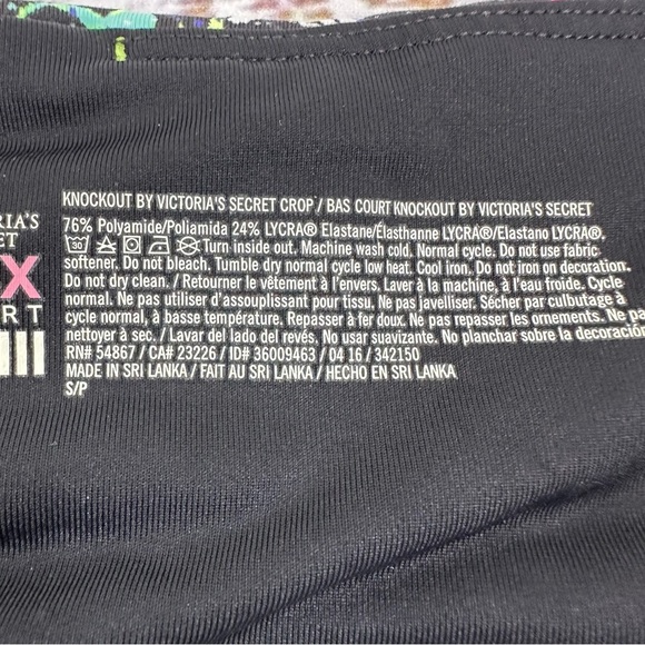 Victoria Secret size Small Knockout Paint Splatter Black Crop Leggings - Picture 8 of 10